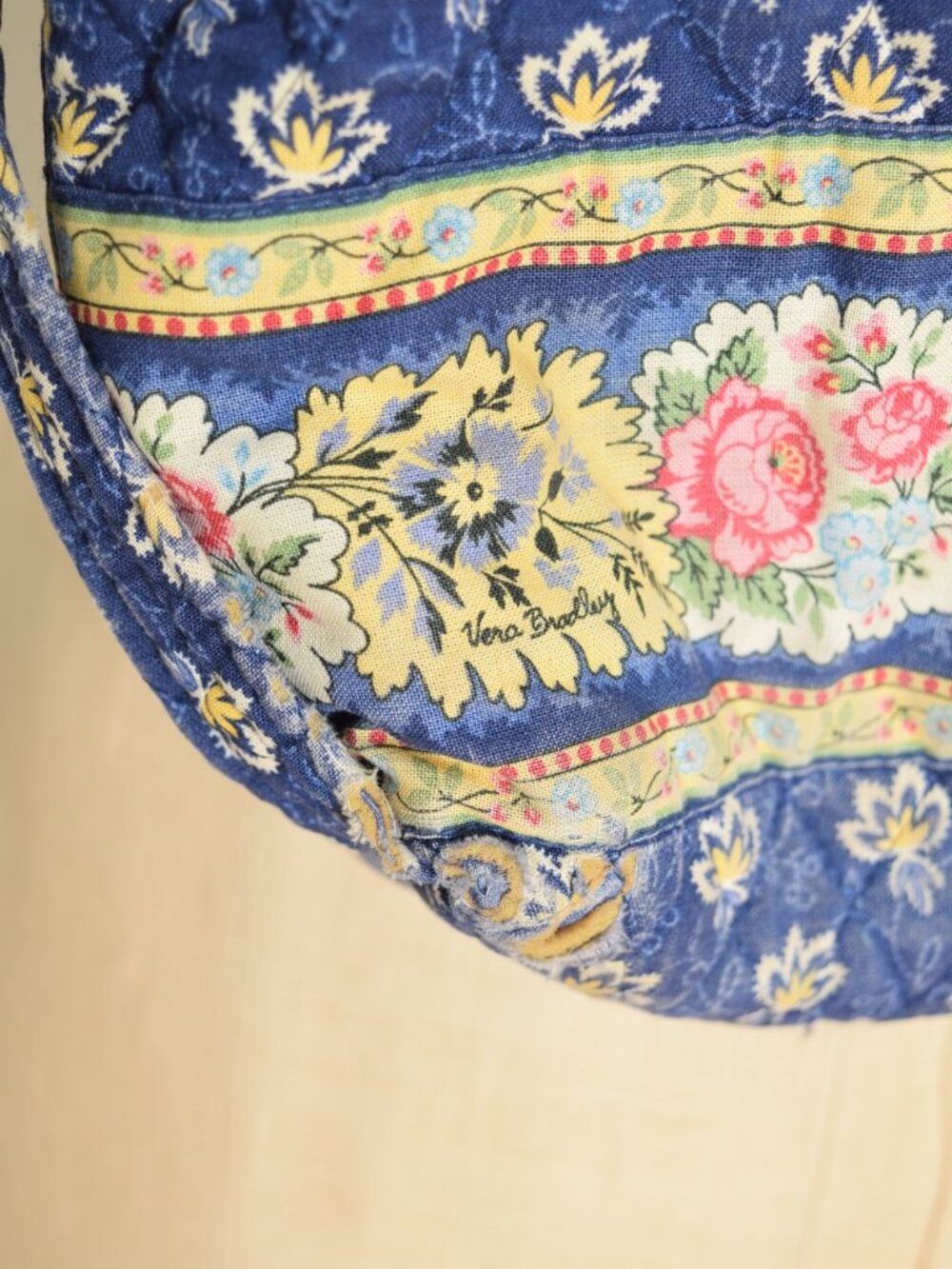 vintage Vera Bradley baby backpack purse small bag blue floral print quilted - Picture 9 of 10